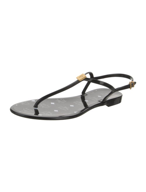 MCM Rubber T-Strap Sandals