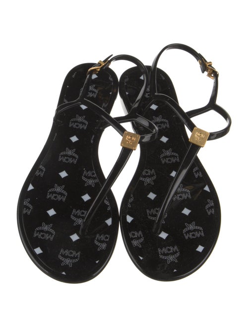 MCM Rubber T-Strap Sandals