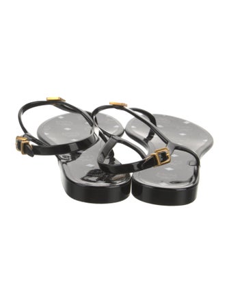 MCM Rubber T-Strap Sandals