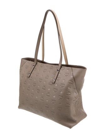 MCM Embossed Leather Tote
