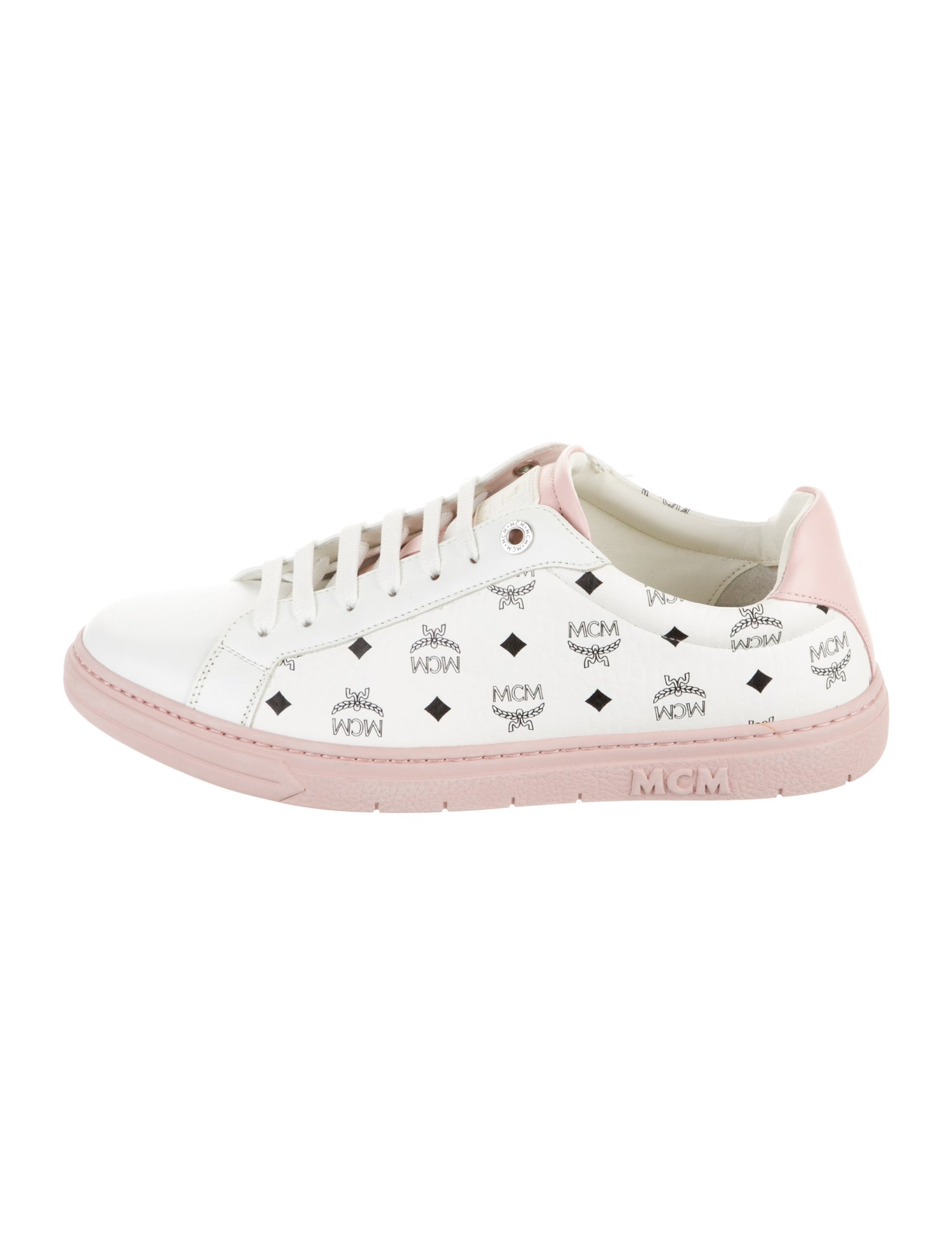 MCM Monogram Pattern Leather Sneakers