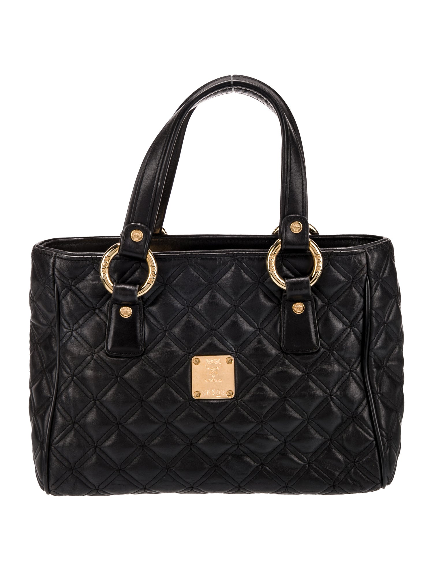 MCM Leather Top Handle Bag