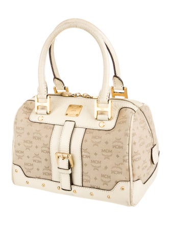 MCM Canvas Top Handle Bag