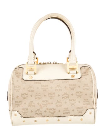 MCM Canvas Top Handle Bag