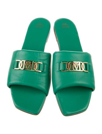 MCM Leather Slides