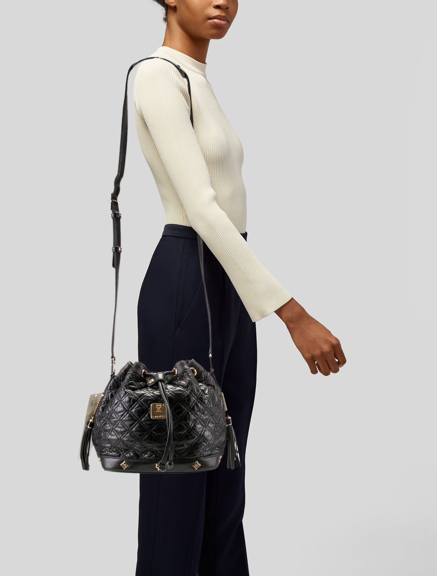 MCM Leather Bucket Bag