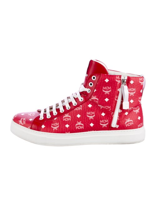 MCM Monogram Pattern Leather Sneakers