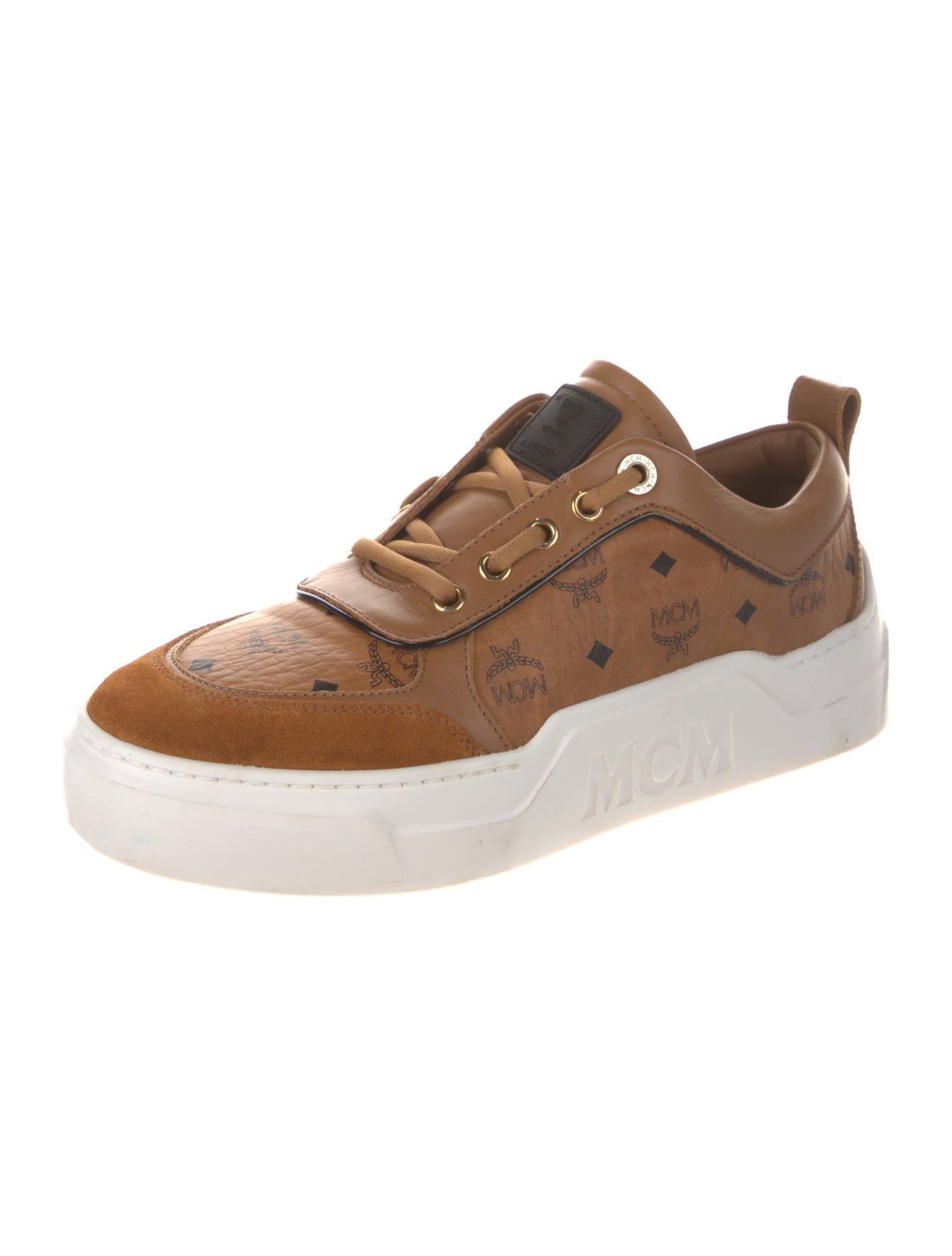 MCM Visetos Leather Sneakers