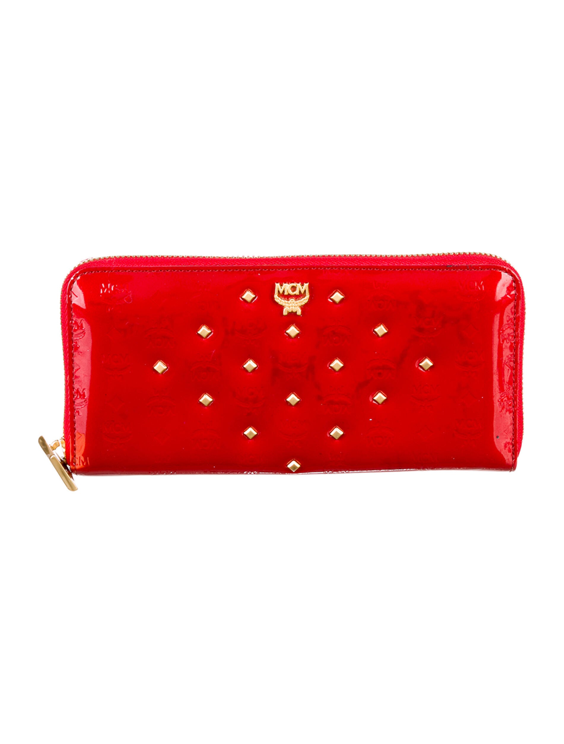 MCM Visetos Patent Leather Continental Wallet