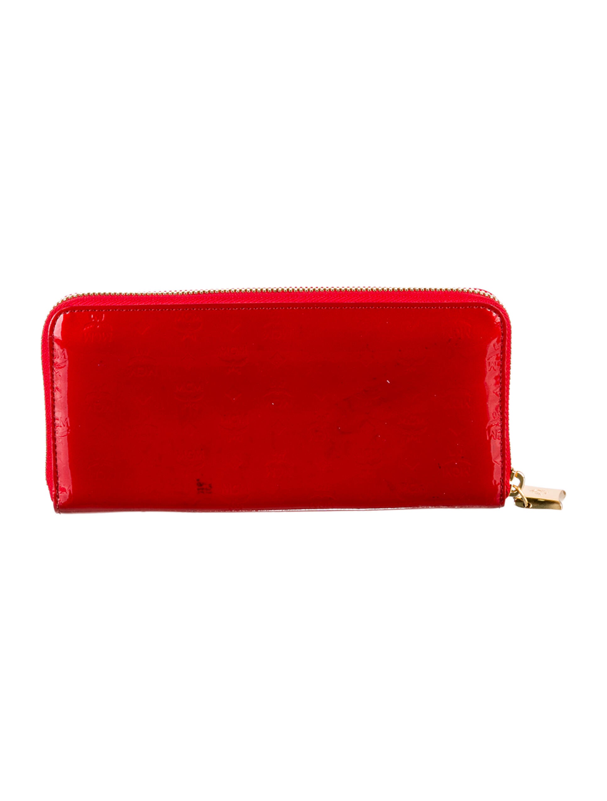 MCM Visetos Patent Leather Continental Wallet