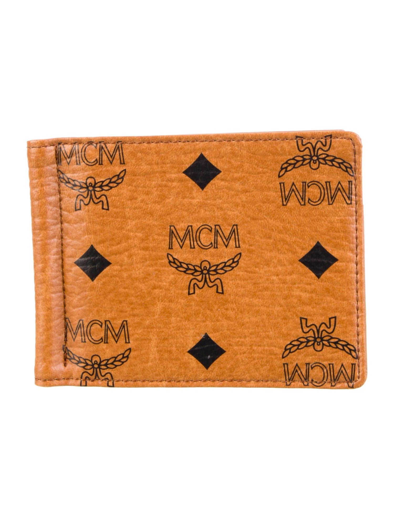 MCM Heritage Money Clip Visetos Bifold Wallet