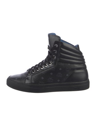 MCM Monogram Pattern Leather Sneakers