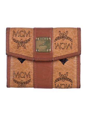 MCM Monogram Pattern Leather Compact Wallet