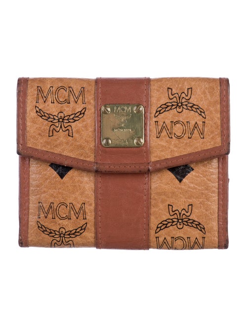 MCM Monogram Pattern Leather Compact Wallet