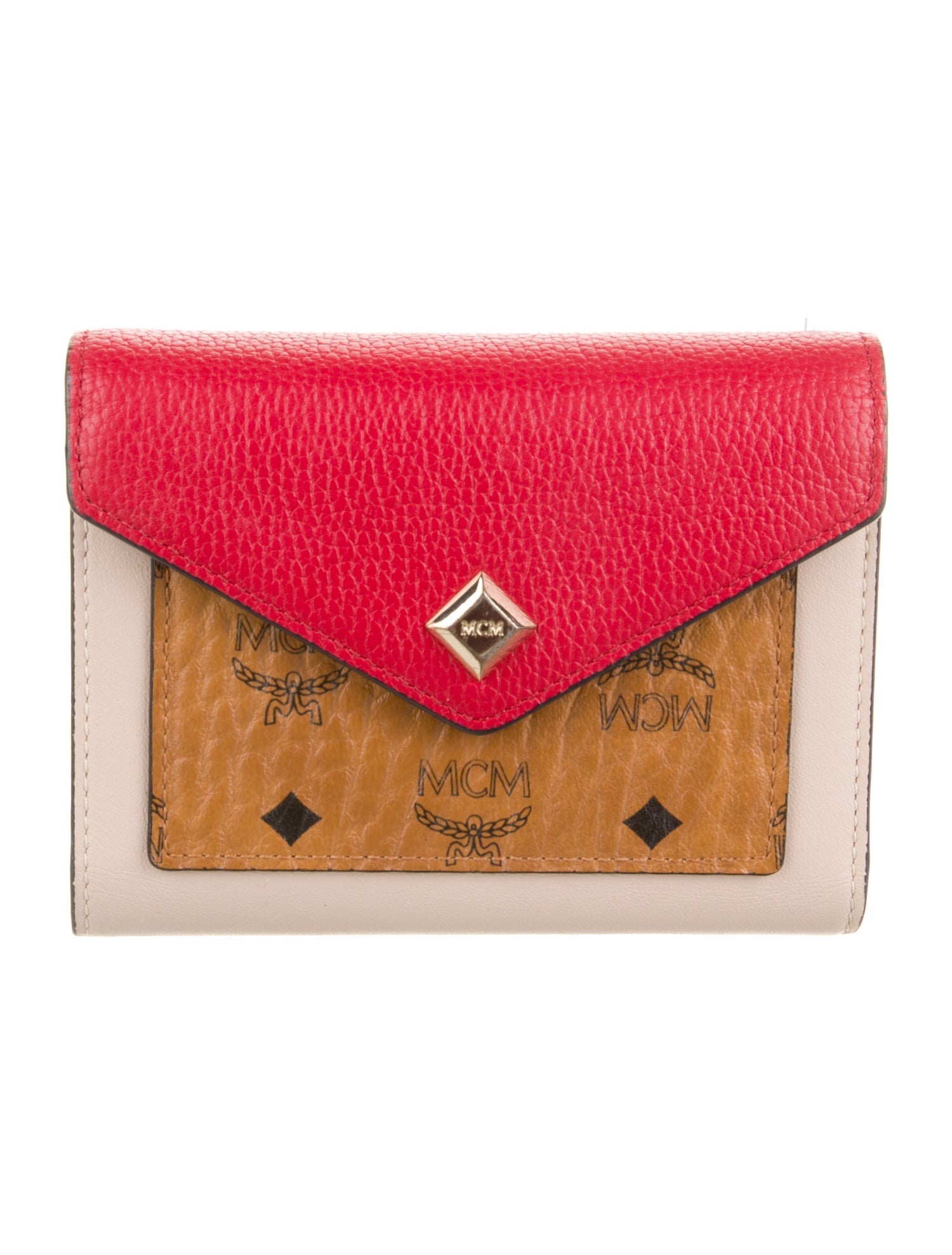 MCM Leather Printed Compact Wallet