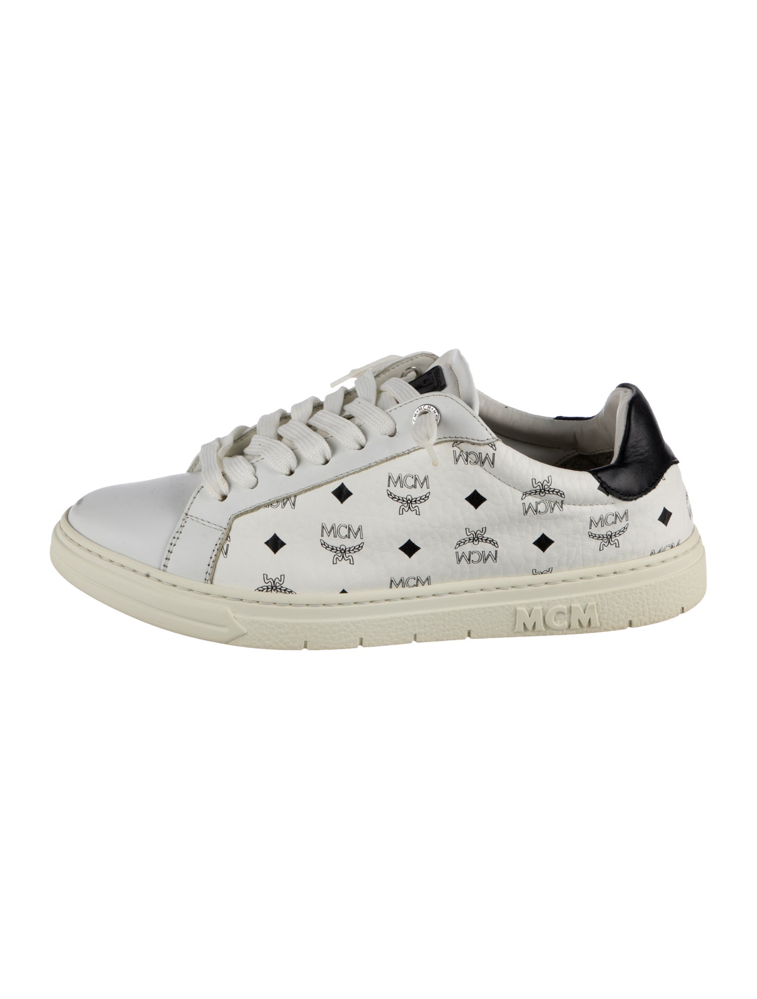 MCM Visetos Leather Sneakers