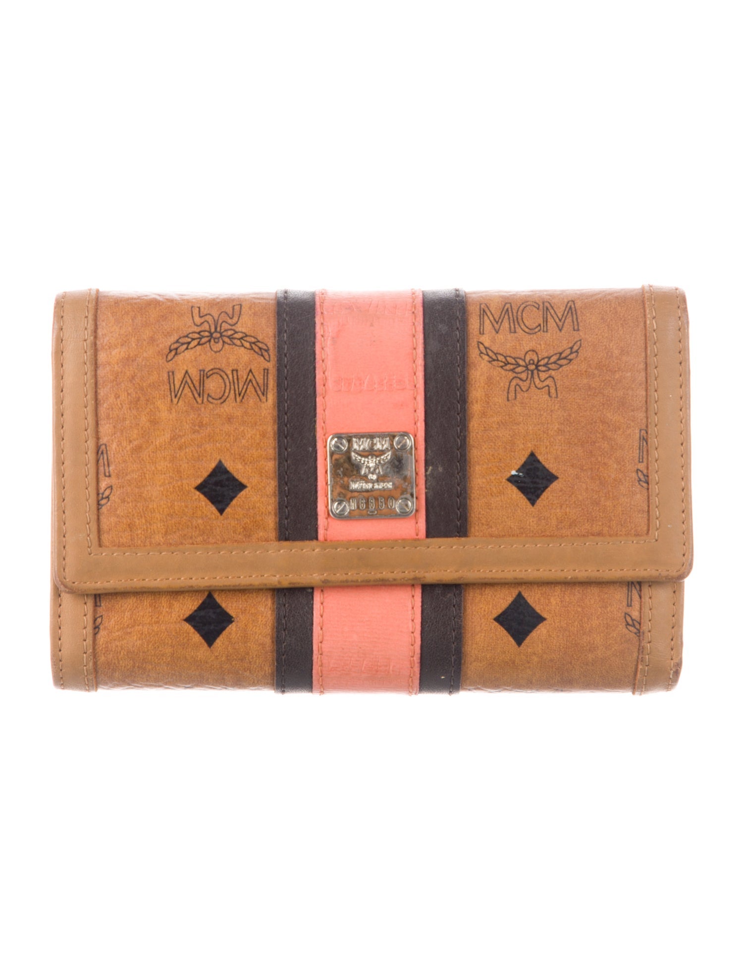 MCM Visetos Leather Compact Wallet