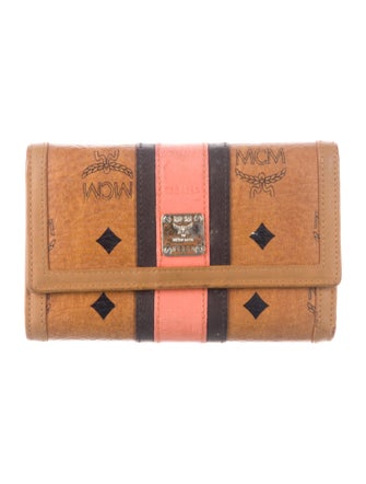 MCM Visetos Leather Compact Wallet