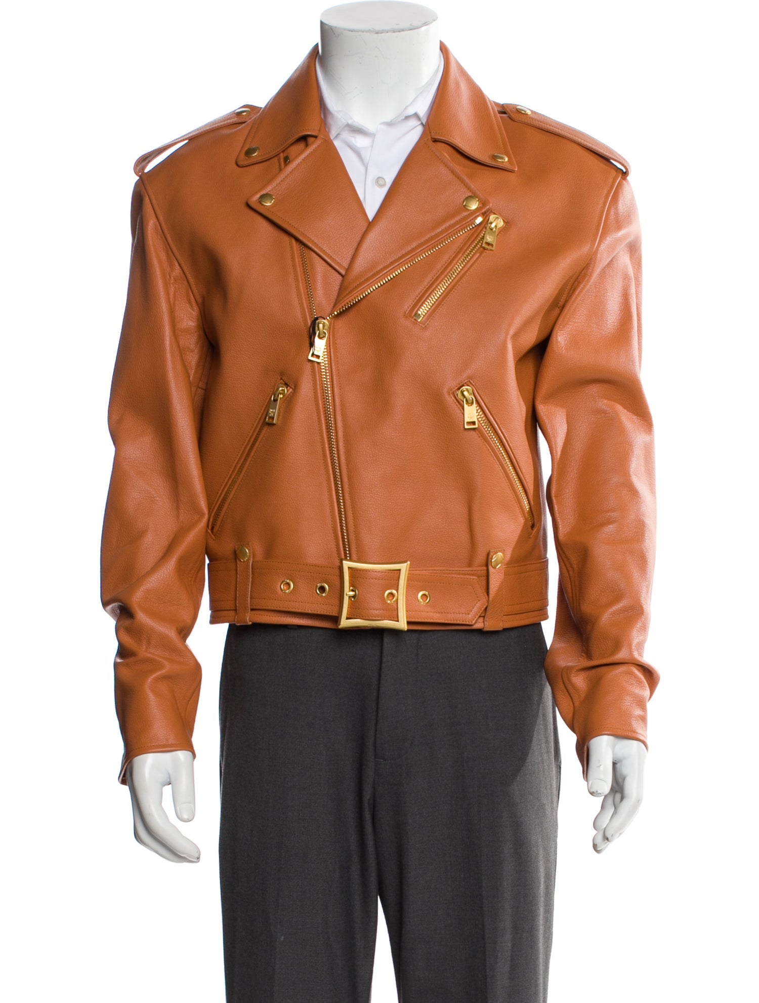 MCM Lamb Leather Moto Jacket