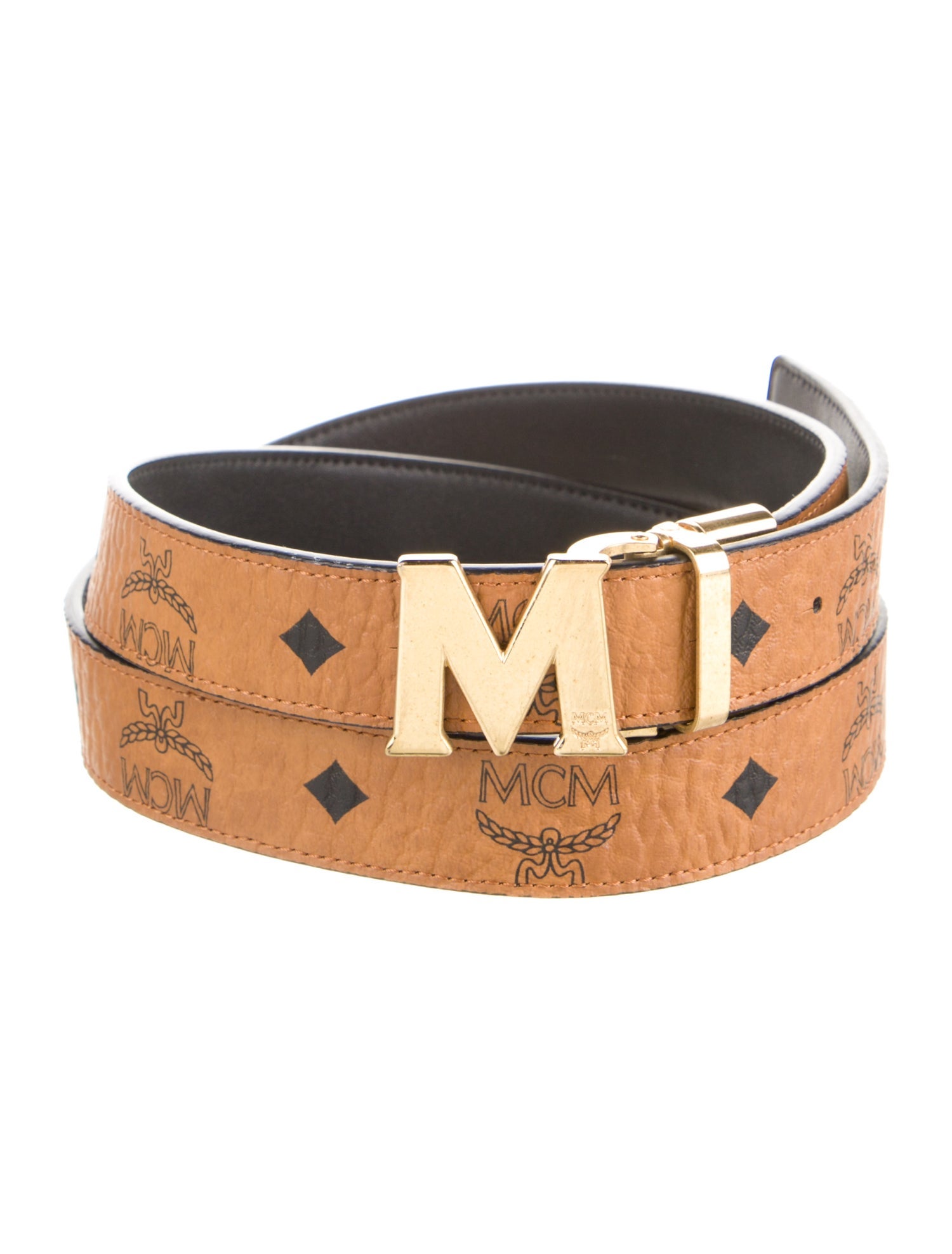 MCM Skinny Leather Belt