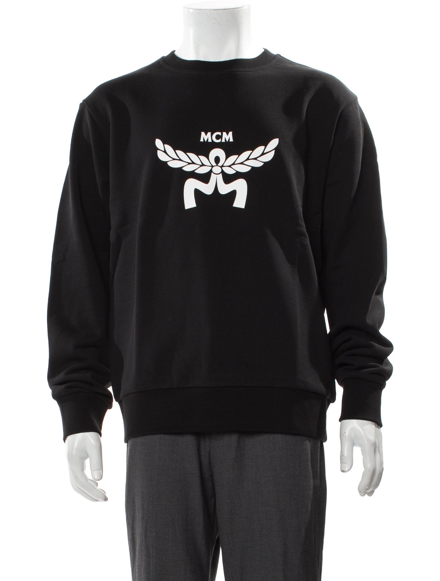 MCM Graphic Print Scoop Neck Sweatshirt