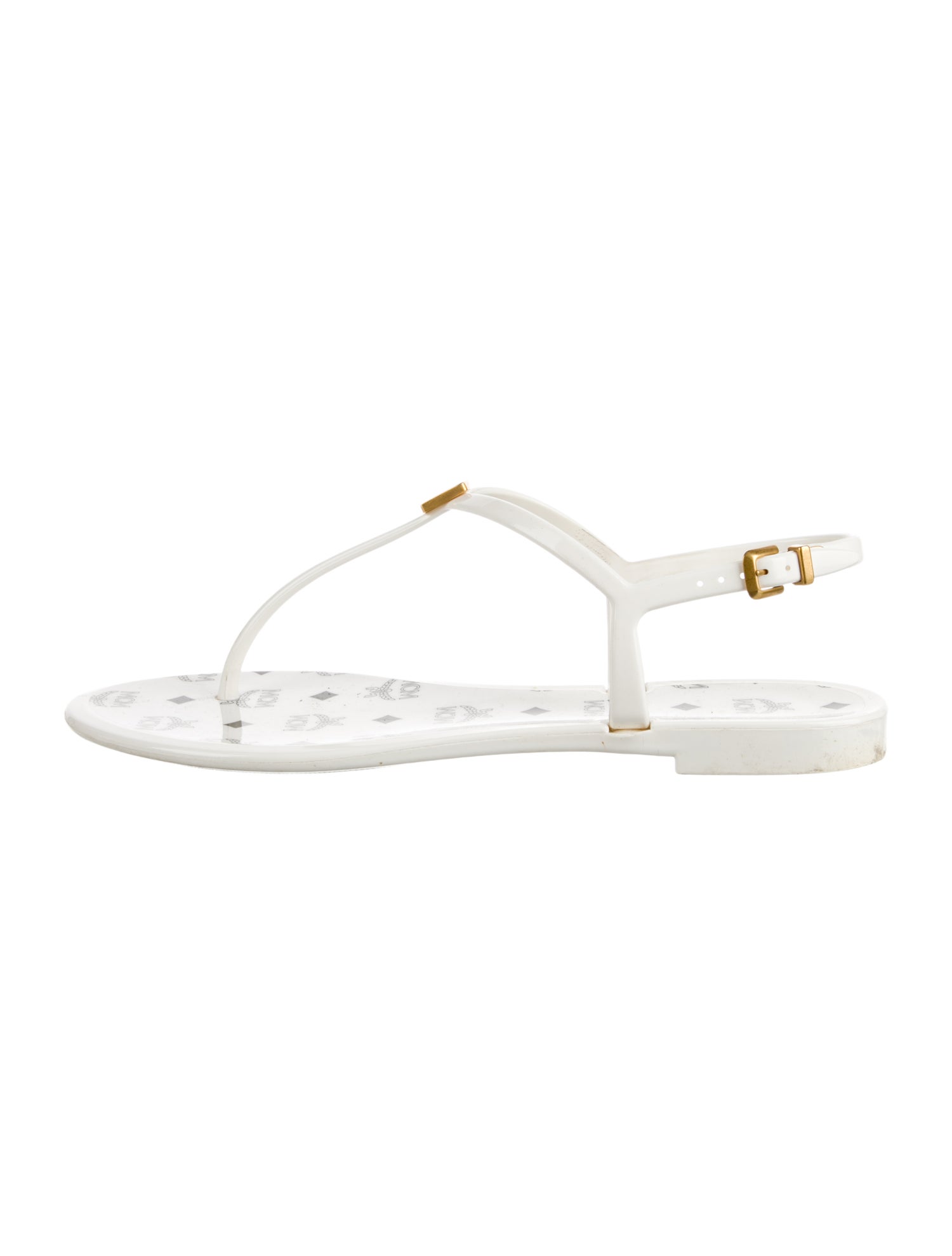 MCM PVC T-Strap Sandals