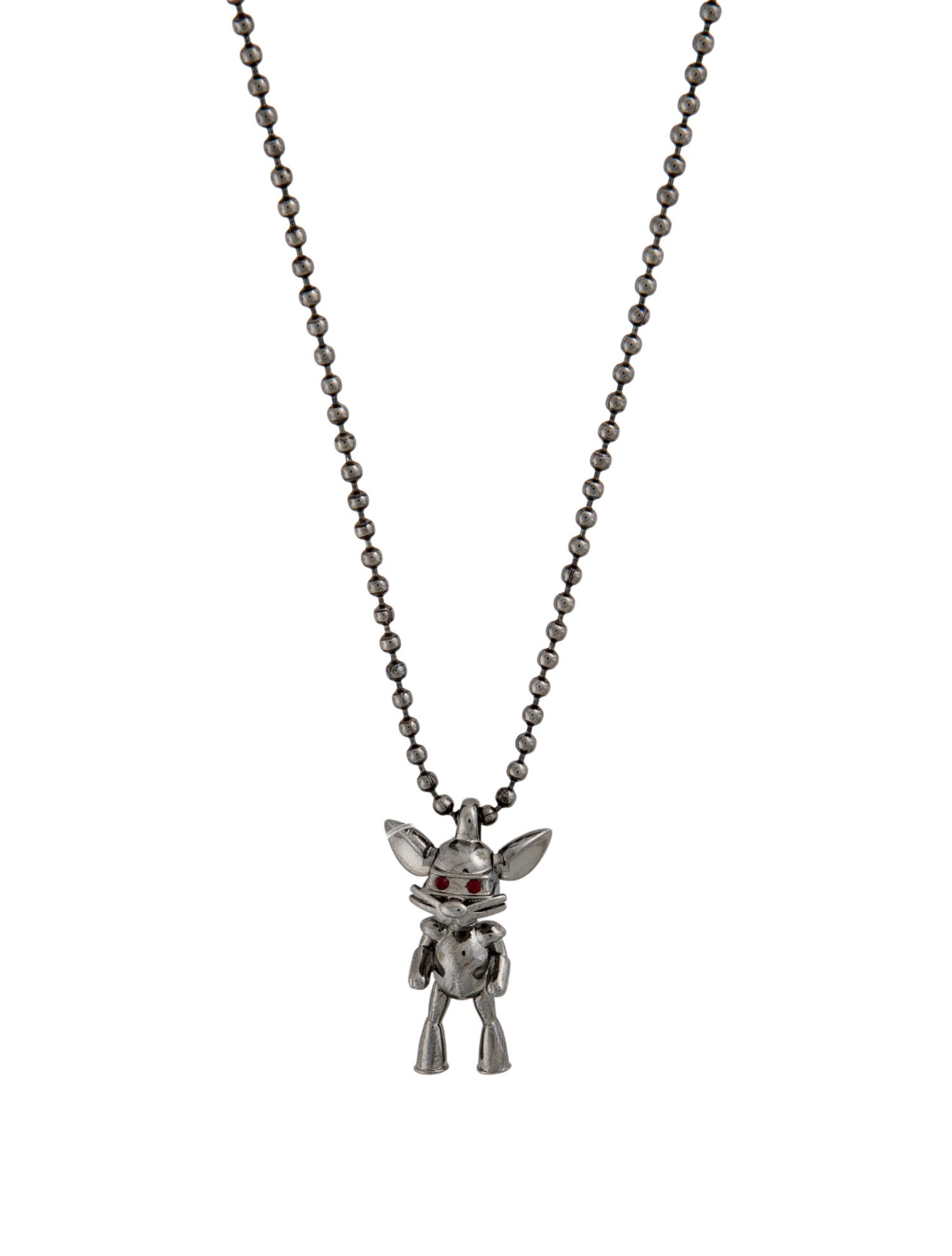 MCM Crystal Robot Mouse Pendant Necklace