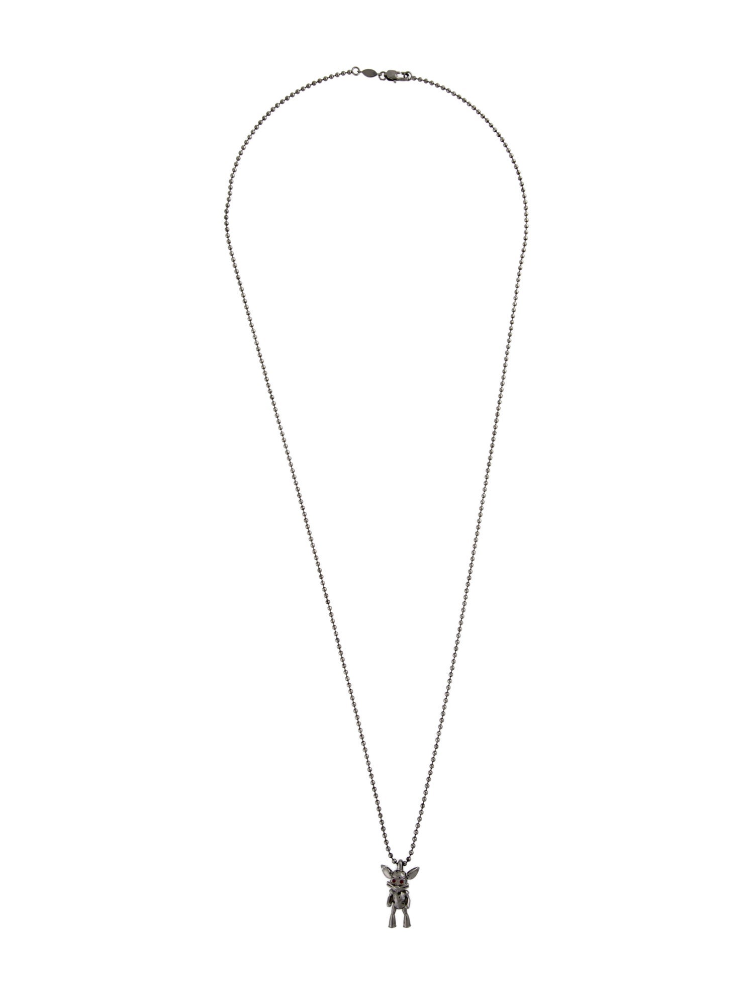 MCM Crystal Robot Mouse Pendant Necklace