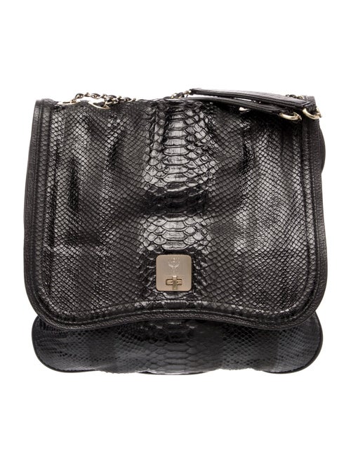 MCM Embossed Leather Top Handle Bag