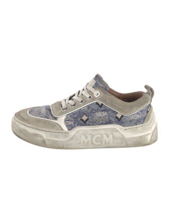 MCM Monogram Pattern Denim Sneakers