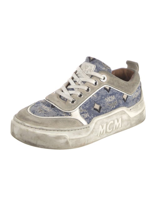 MCM Monogram Pattern Denim Sneakers