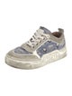MCM Monogram Pattern Denim Sneakers