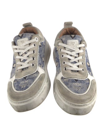 MCM Monogram Pattern Denim Sneakers