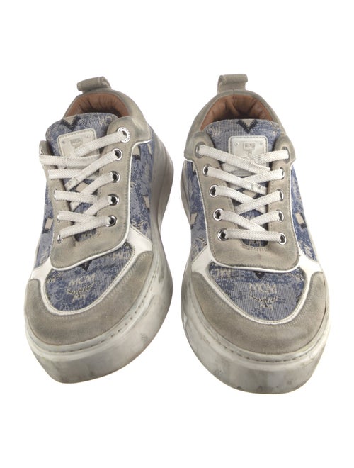 MCM Monogram Pattern Denim Sneakers