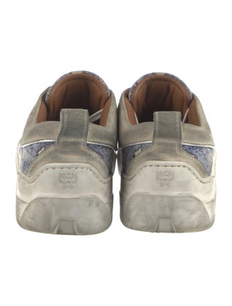 MCM Monogram Pattern Denim Sneakers