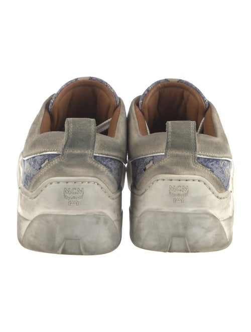 MCM Monogram Pattern Denim Sneakers