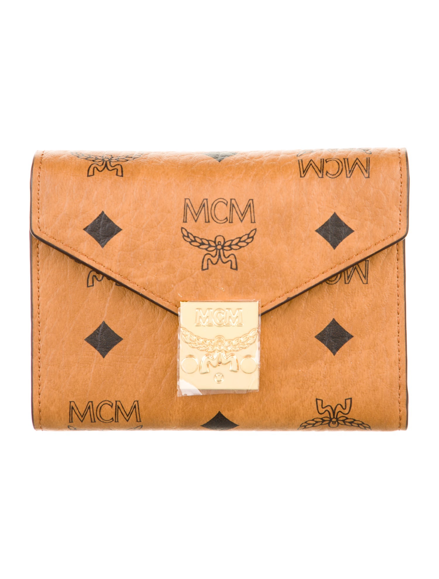 MCM Monogram Pattern Leather Compact Wallet