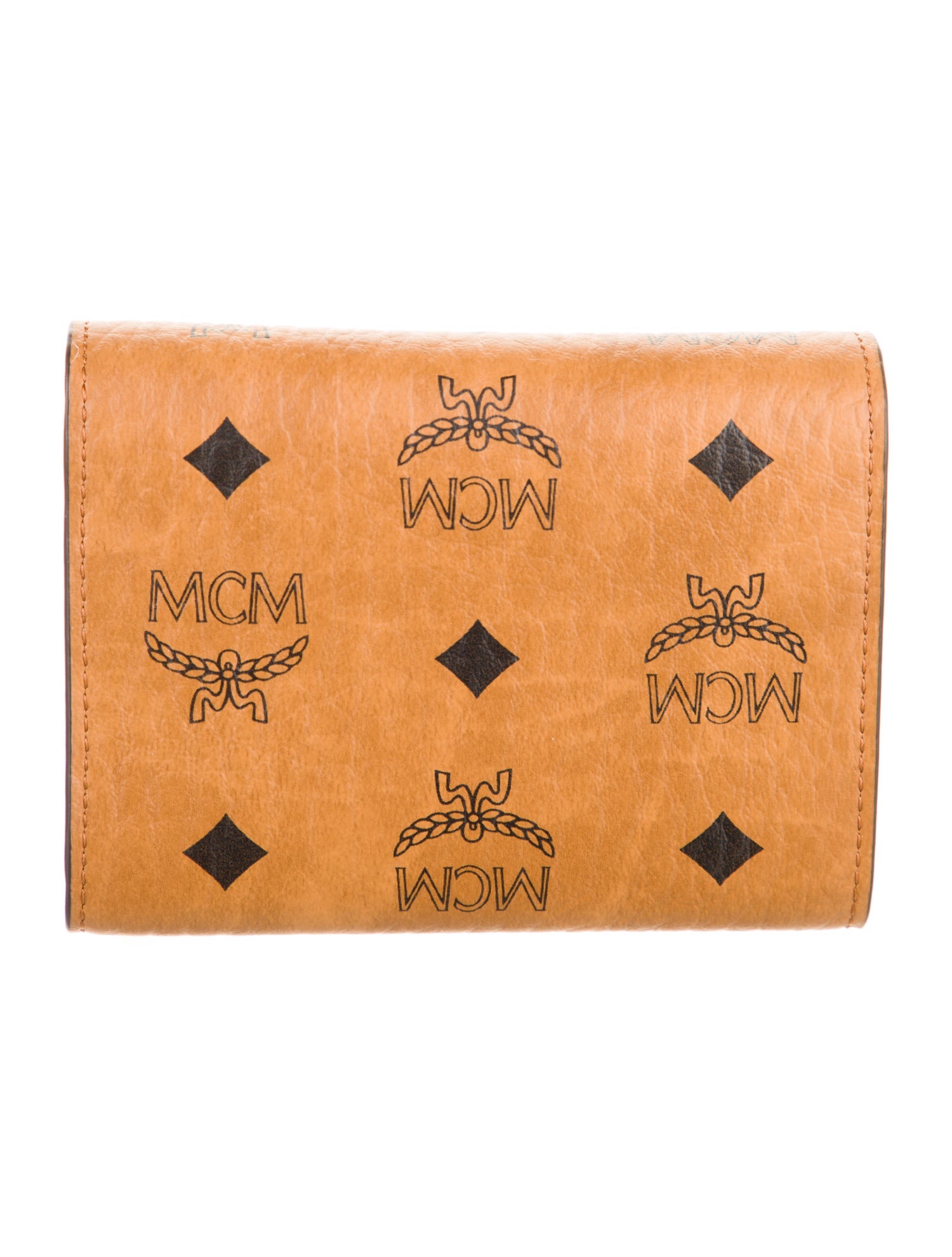 MCM Monogram Pattern Leather Compact Wallet