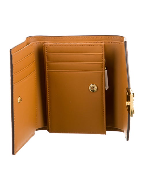 MCM Monogram Pattern Leather Compact Wallet