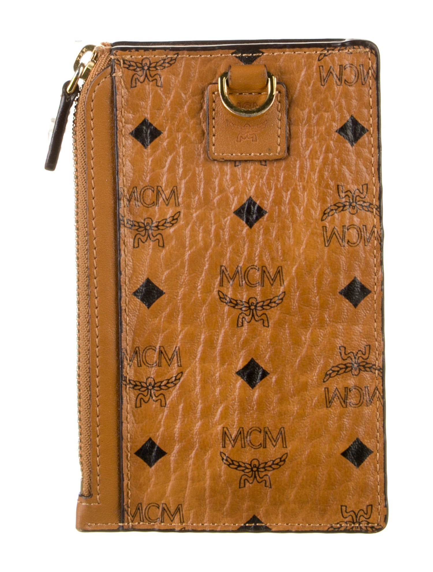 MCM Visetos Zip Card Case Monogram Pattern Card Holder