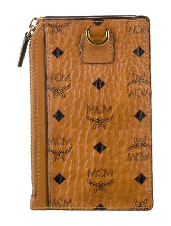 MCM Visetos Zip Card Case Monogram Pattern Card Holder