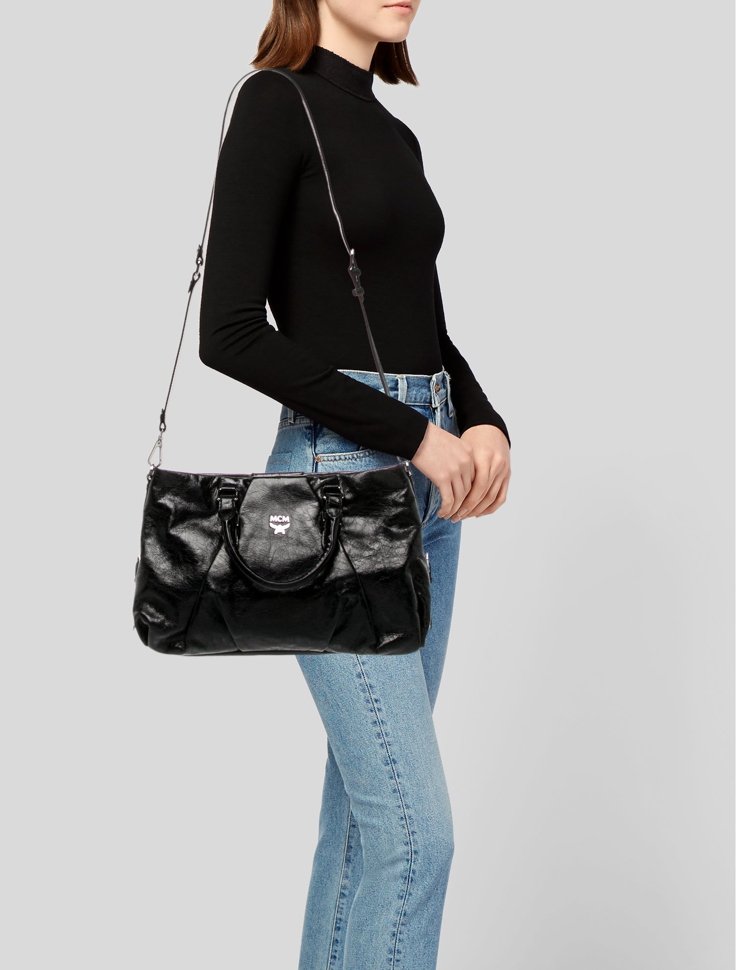 MCM Visetos Top Handle Bag