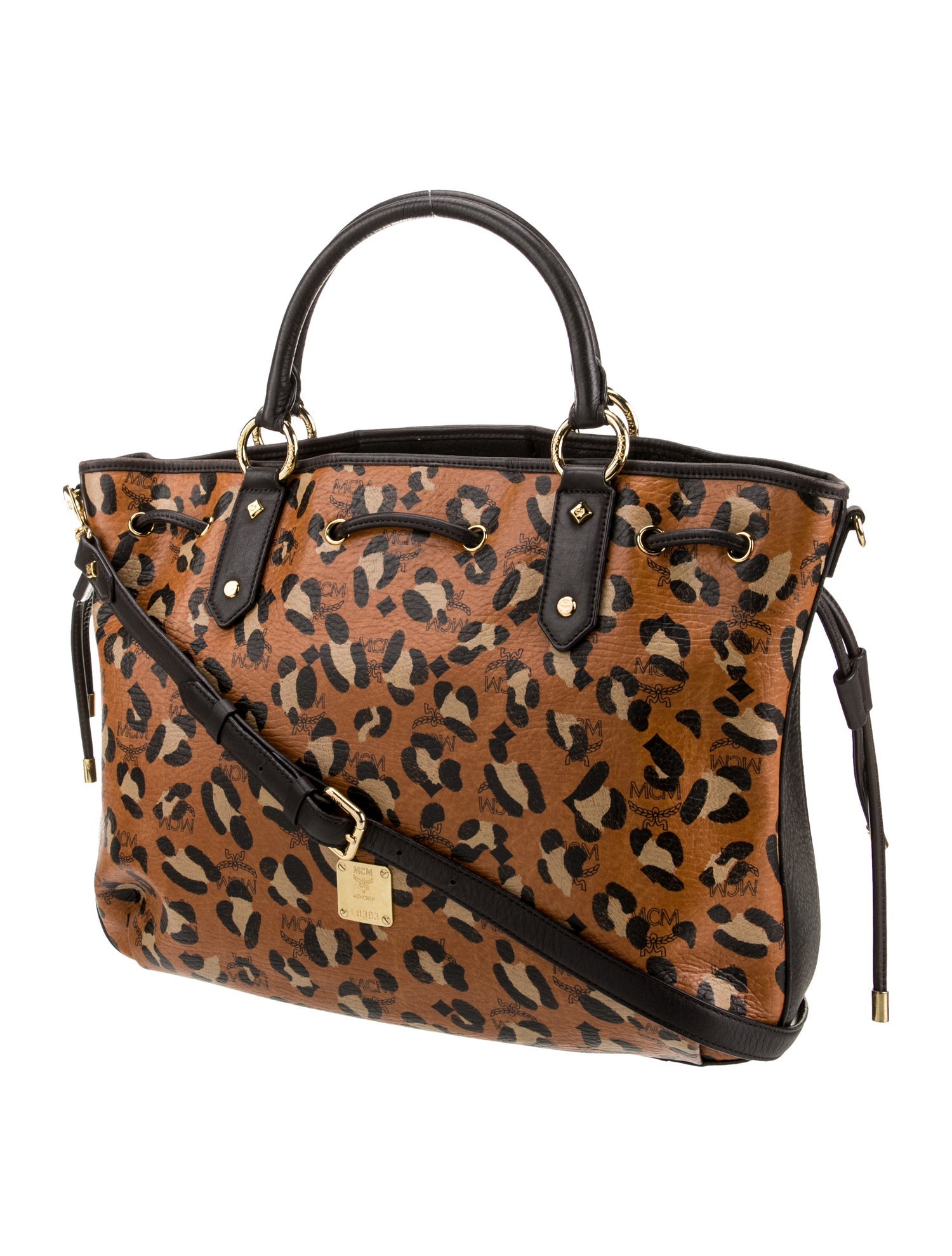 MCM Leather leopard print Visetos Medium
