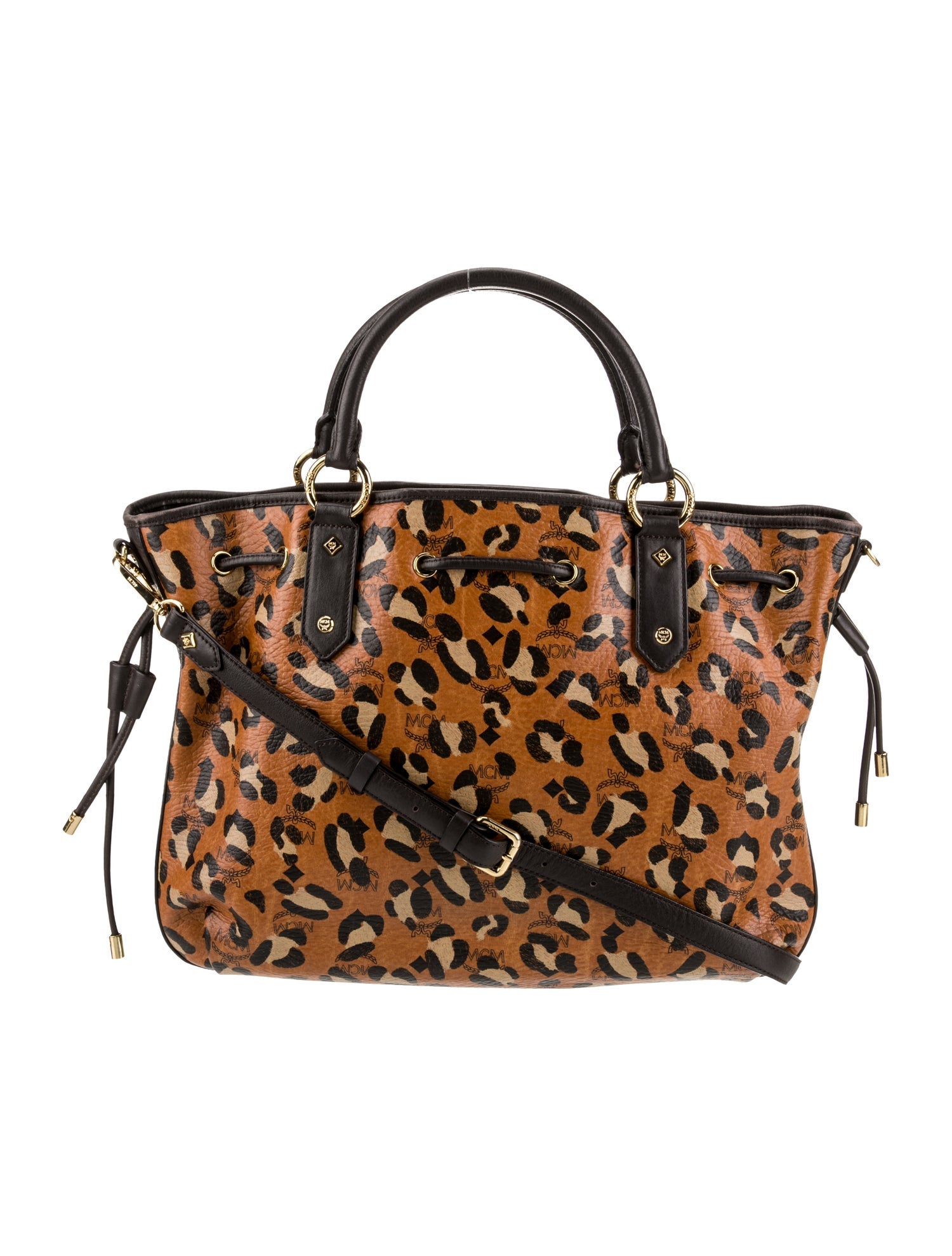 MCM Leather leopard print Visetos Medium