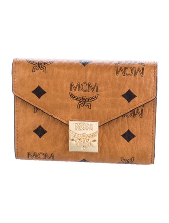 MCM Visetos Monogram Pattern Compact Wallet w/ Tags