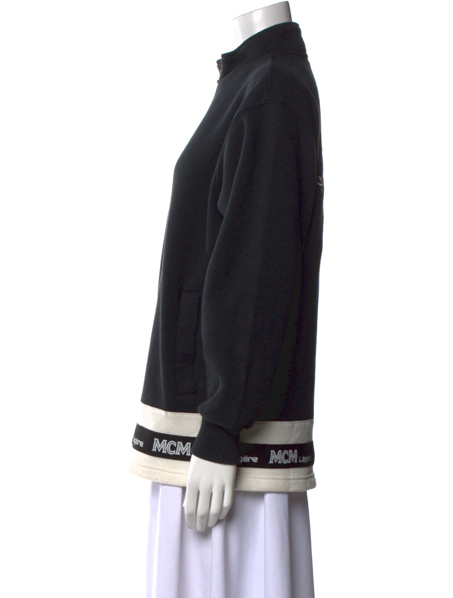 MCM Graphic Print Mock Neck Sweater