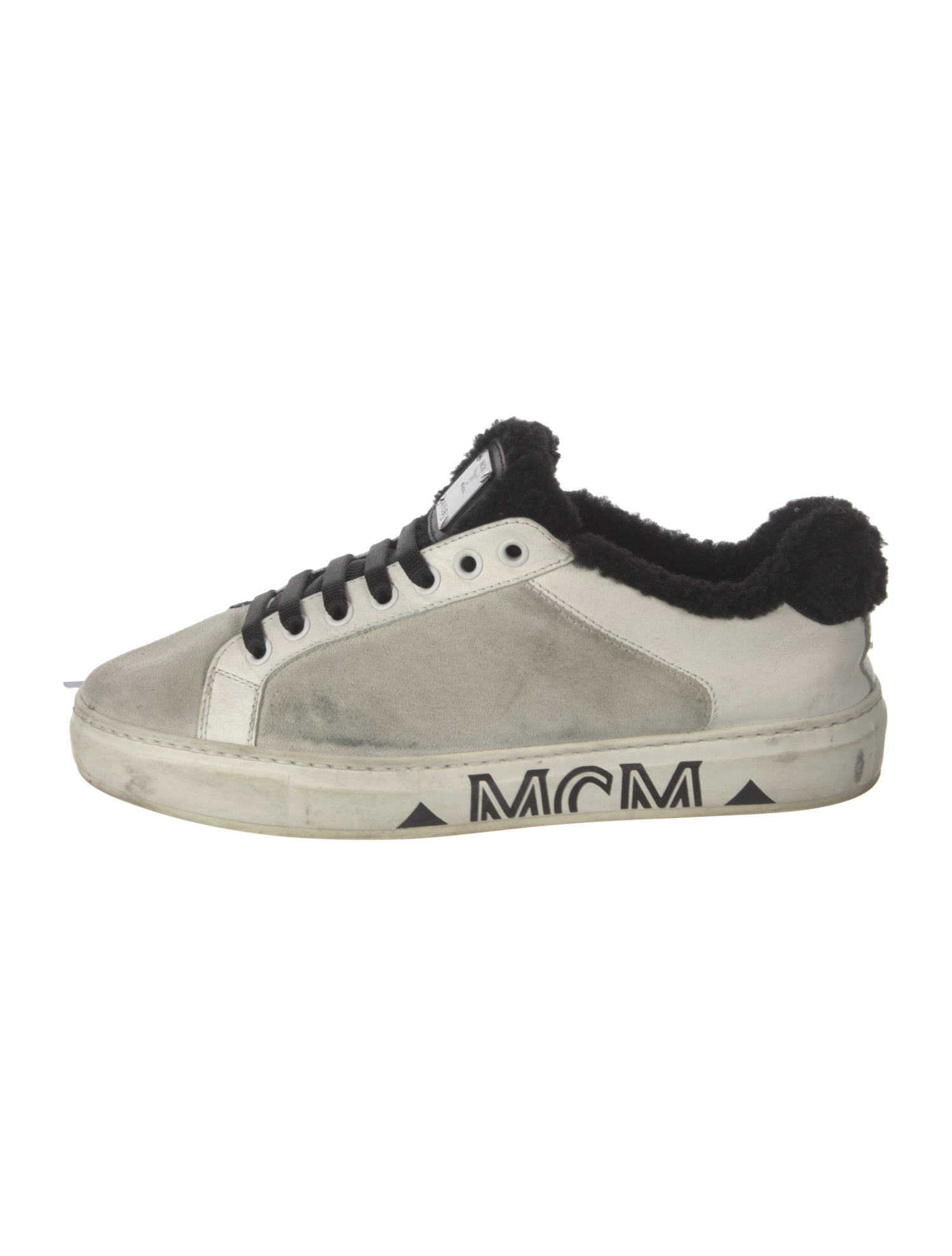 MCM Suede Colorblock Pattern Sneakers