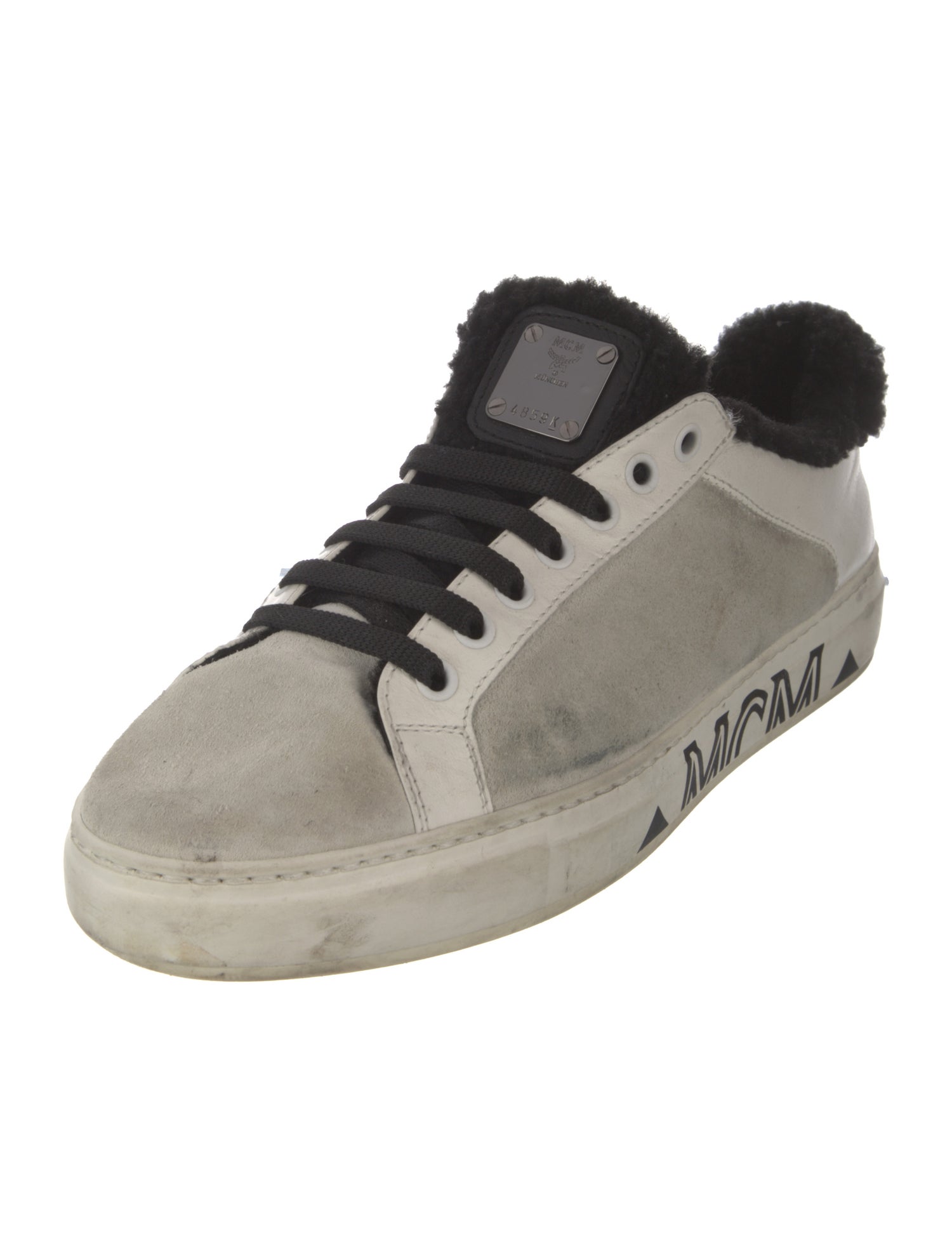MCM Suede Colorblock Pattern Sneakers