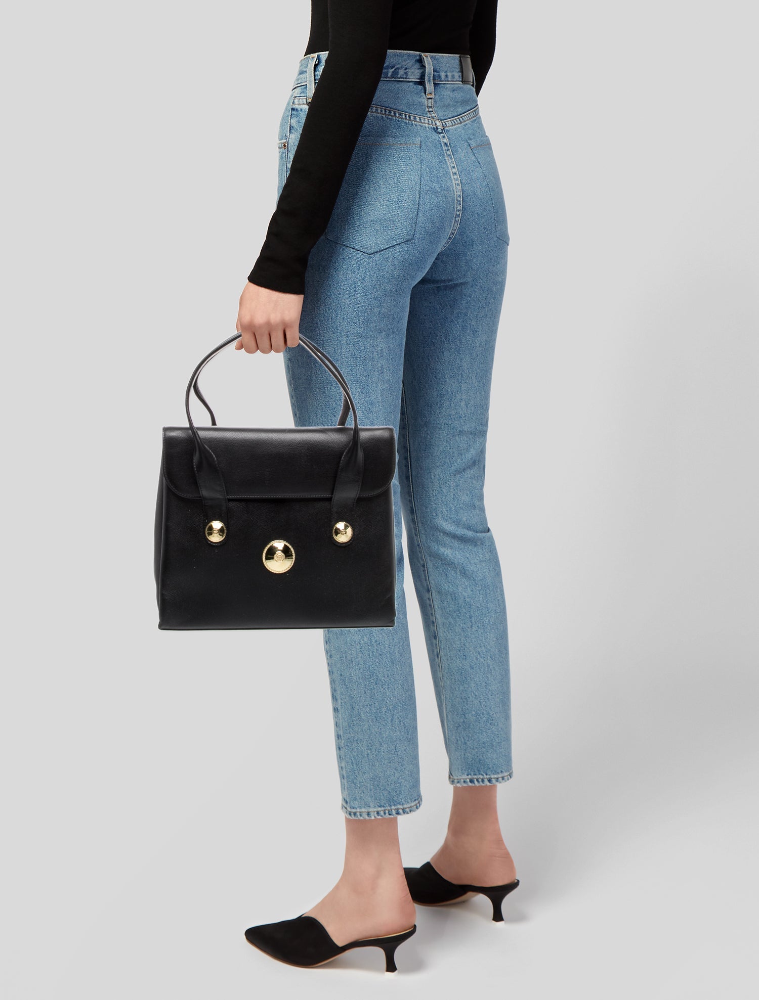 MCM Leather Top Handle Bag