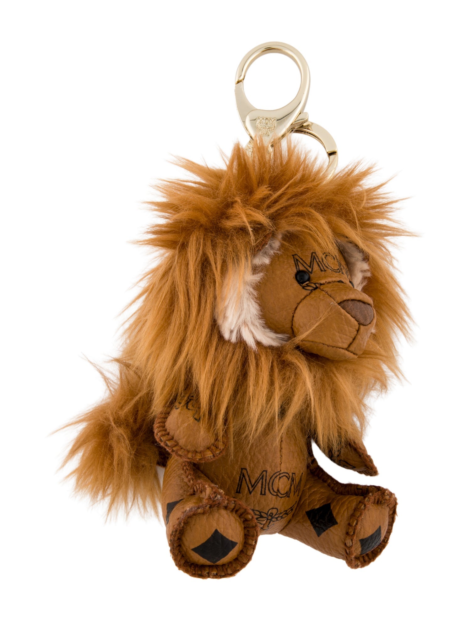 MCM Leather Lion Keychain